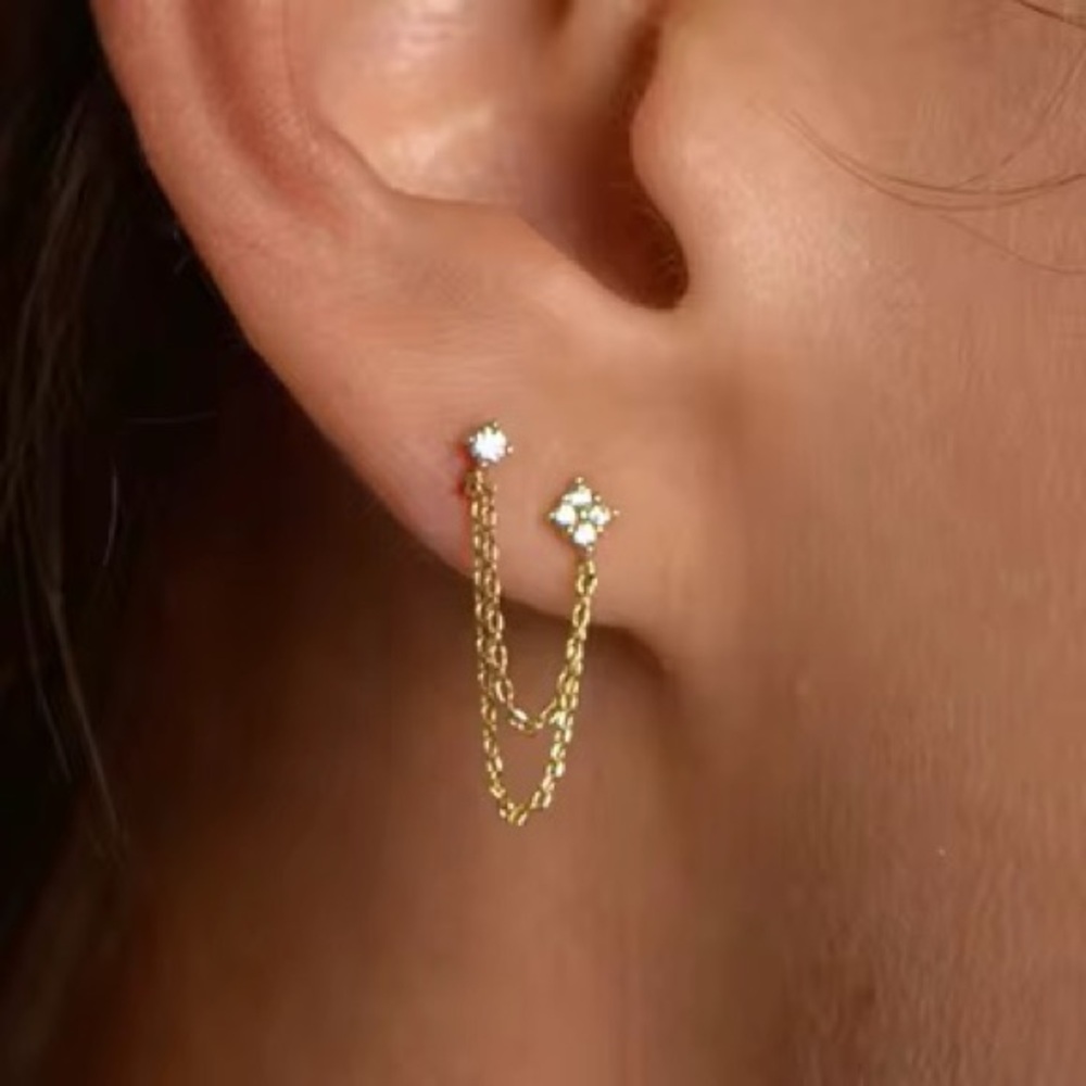 Elegant Gold Chain Earrings